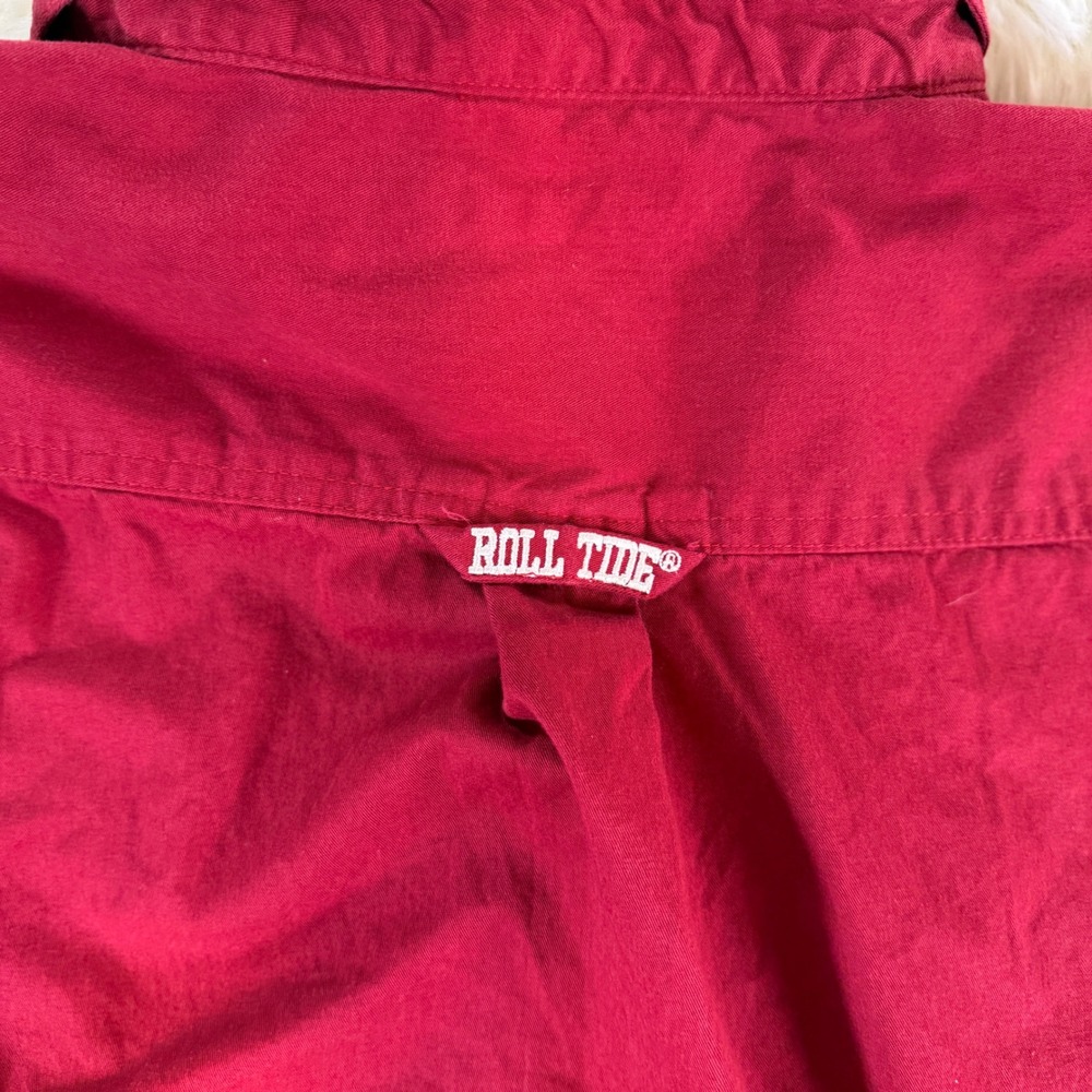 Vintage Pressbox Crimson Tide Alabama‎ Roll Tide Button Up Shirt Men's Large Red - Picture 4 of 11